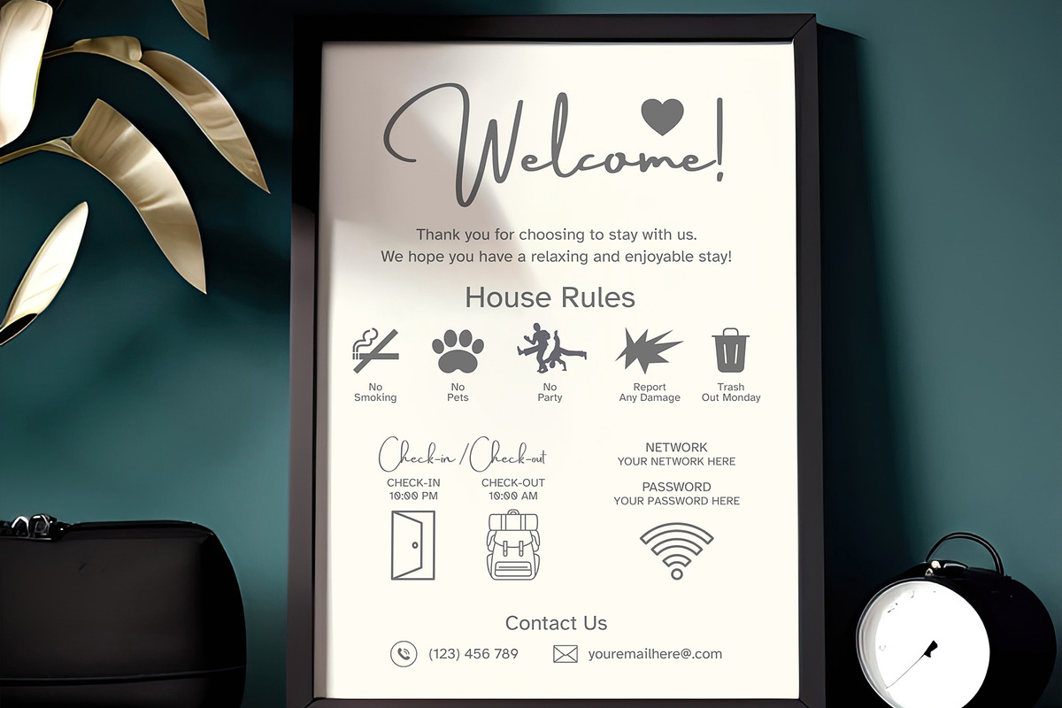 Vacation Rental Welcome Sign, a Marketing Template by M9 Design (Photo 2 of 7)