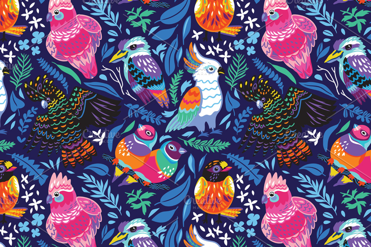 Australian Birds, a Pattern Graphic by PenguinHouse (Photo 5 of 9)