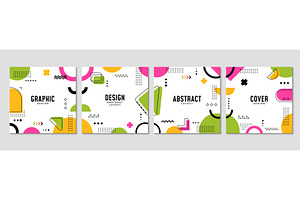 Memphis abstract cover layouts set, a Decorative Illustration by Buch&Bee