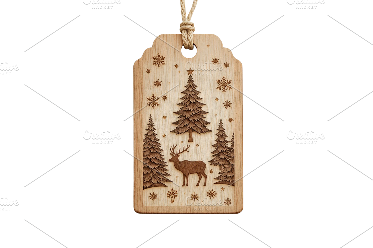 Christmas 3D Laser  Cut Gift Tags, a Decorative Illustration by Creative design (Photo 5 of 7)