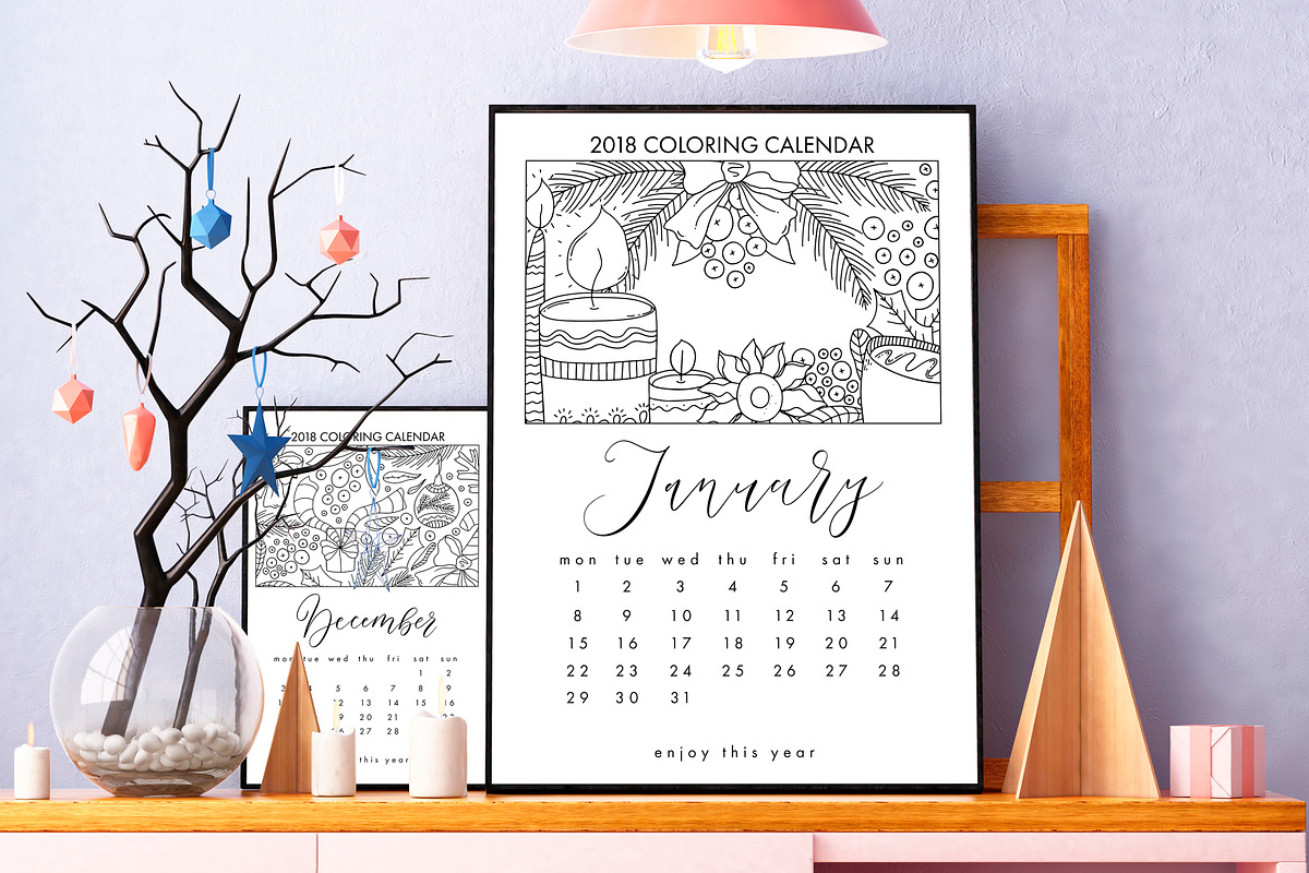 2018 COLORING CALENDAR, an Illustration by Sentimental postman (Photo 2 of 5)