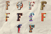 260 Stylized Alphabets (for collage), an Object Graphic by Megan Aili Designs (Thumbnail 7 of 28)