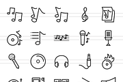 50 Music Line Icons, an Outline Icon by IconBunny (Thumbnail 2 of 3)