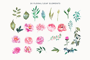 Pink Peonies Flower Clipart