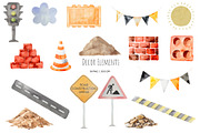 Watercolor construction clipart, a Transportation Illustration by Art and Funny (Thumbnail 3 of 4)