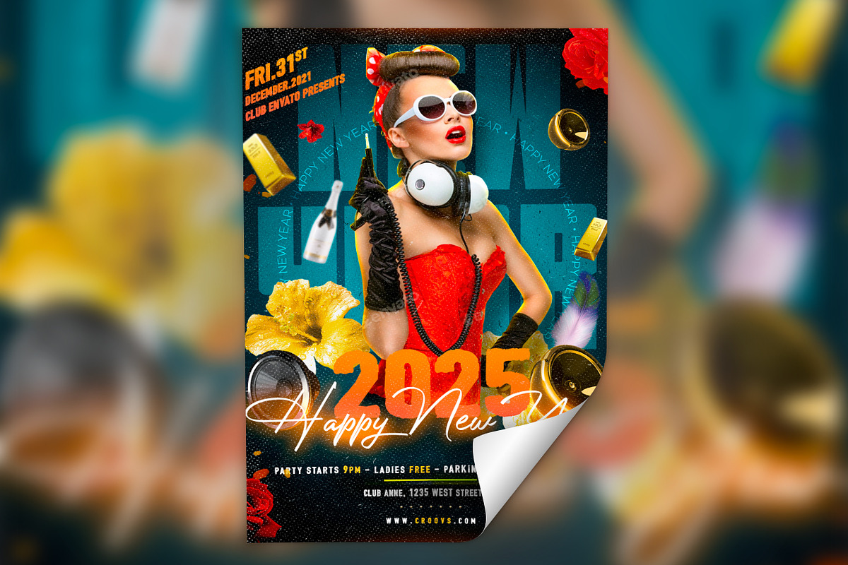 New Year Party Flyer Template, a Flyer Template by GladicMonster (Photo 2 of 3)