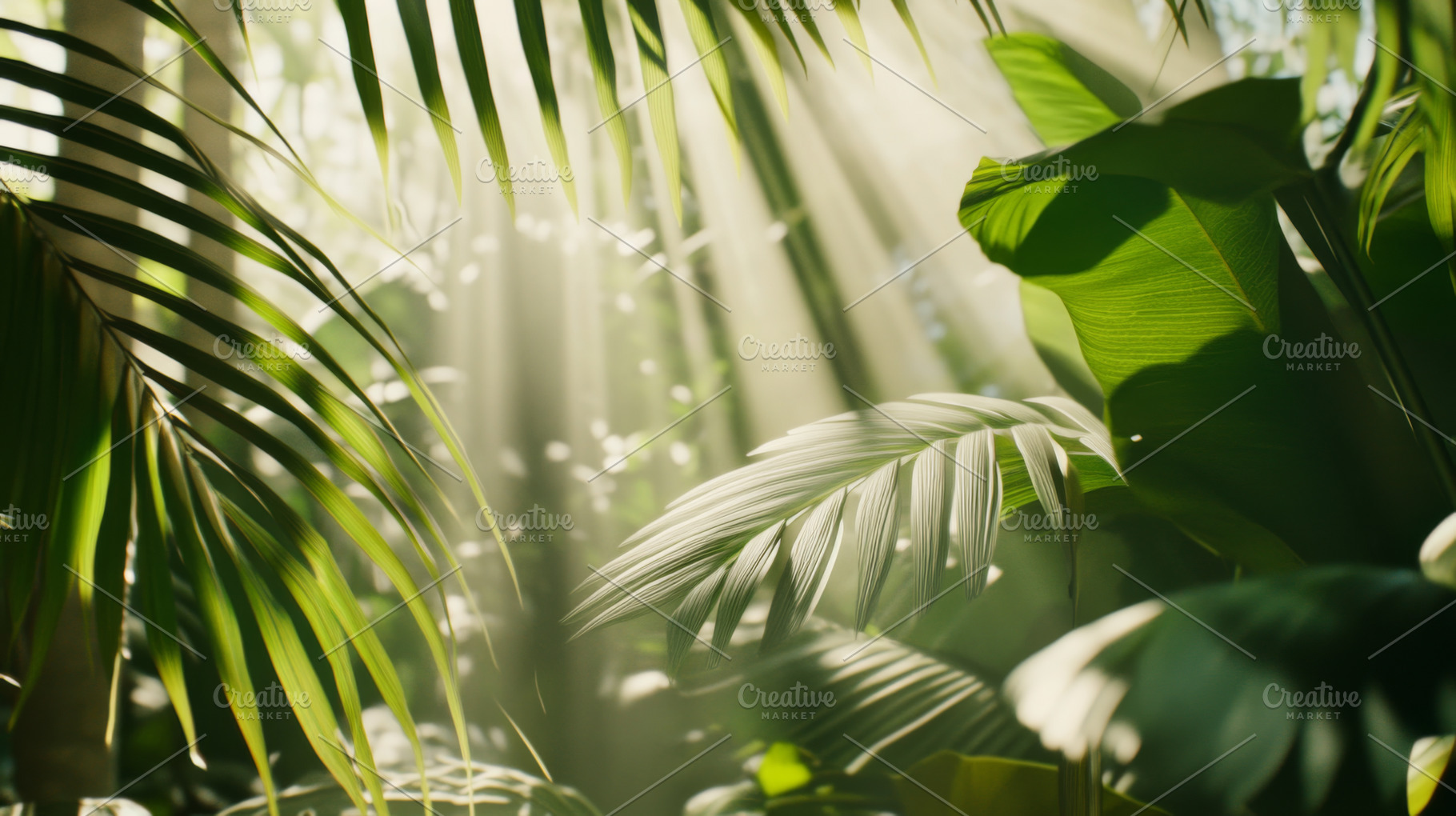 Tropical sunlight filtering through, a Photo by Dvoevnore photos