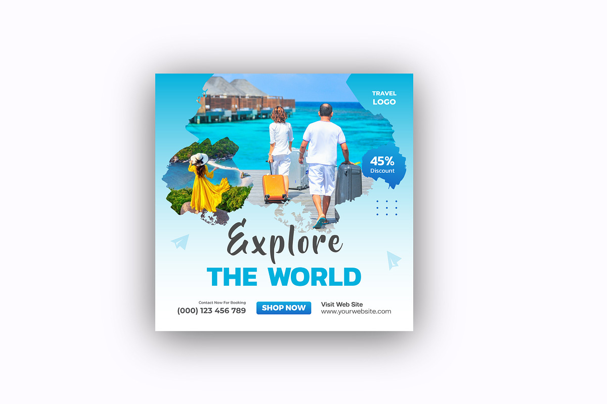 Holiday Travel  Social Media Post, a Social Media Template by Mk_Studio (Photo 4 of 5)