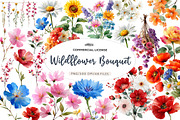 Wildflower Bouquet, Rustic Florals, an Illustration by CreationArt (Thumbnail 1 of 5)