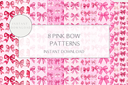 8 Pink Bow Pattern, a Pattern Graphic by Sian Elizabeth Designs (Thumbnail 1 of 6)