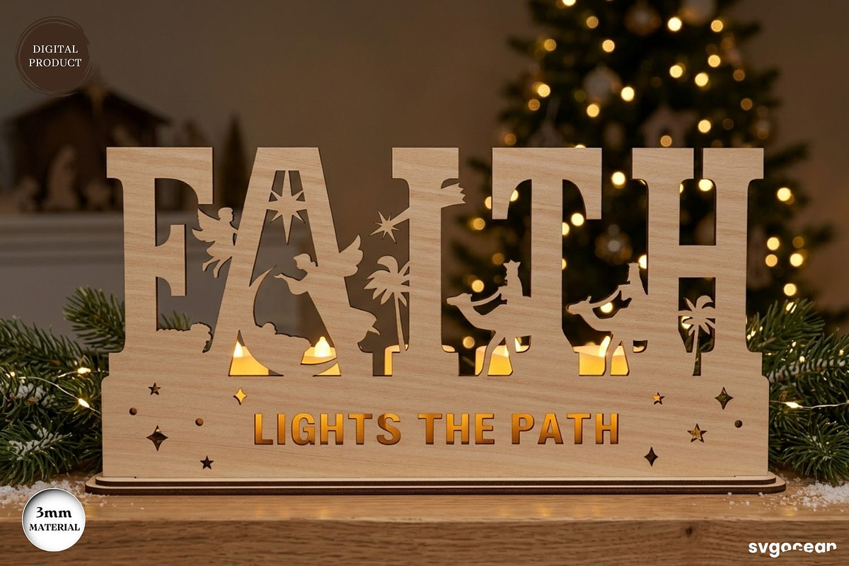 Nativity Candle Holder SVG Bundle, a Decorative Illustration by svgocean (Photo 2 of 14)