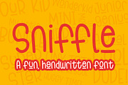 Sniffle - a fun handwritten font!, a Script Font by Little Type Factory (Thumbnail 1 of 11)