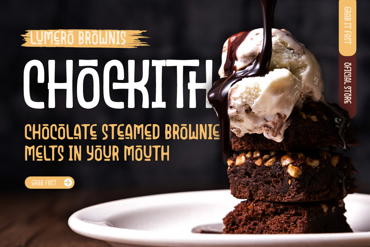 Badockery - Display Food Font, a Sans Serif Font by trabaskriya (Photo 3 of 10)