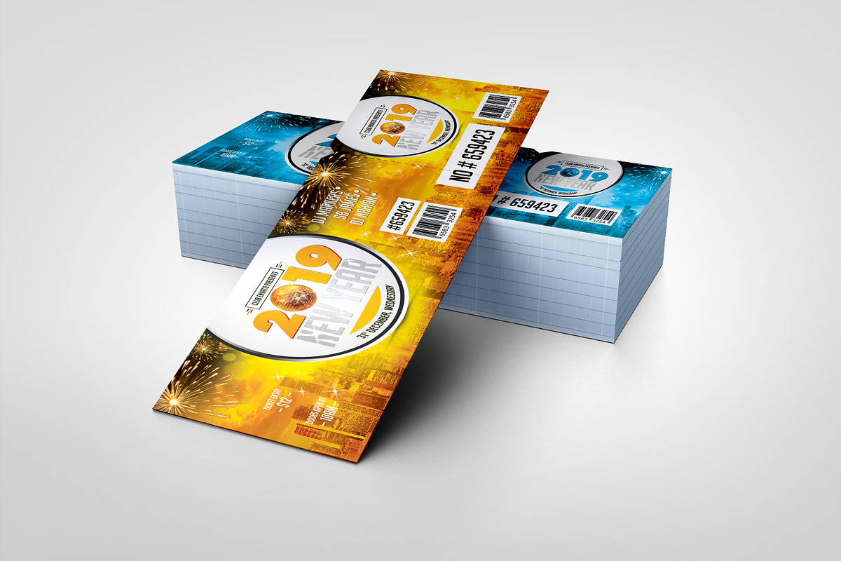 2019 New Year Event Ticket | VIP Pas, an Invitation Template by ContestDesign (Photo 1 of 5)