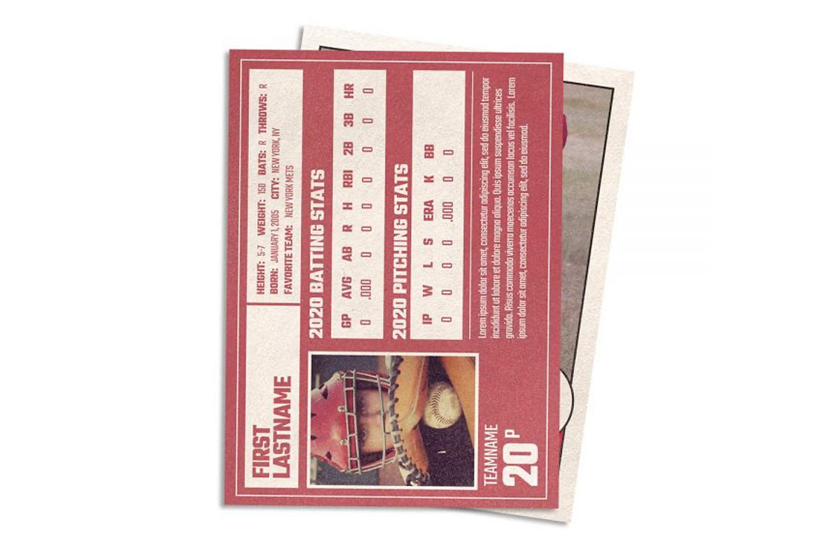 Retro 80s Baseball Card Template, a Design Template by Sports Card Templates (Photo 2 of 2)
