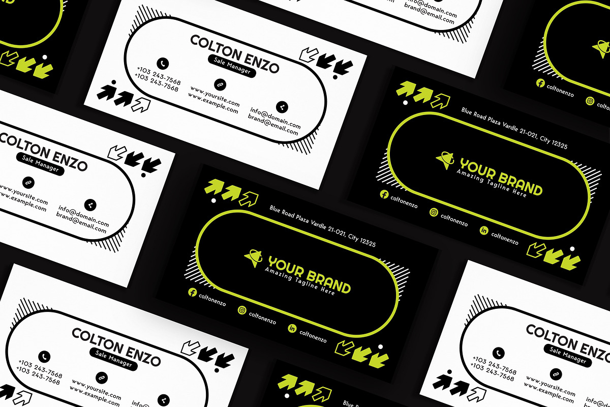 Flat Design Card Visit, a Card Template by iDoodle Studio