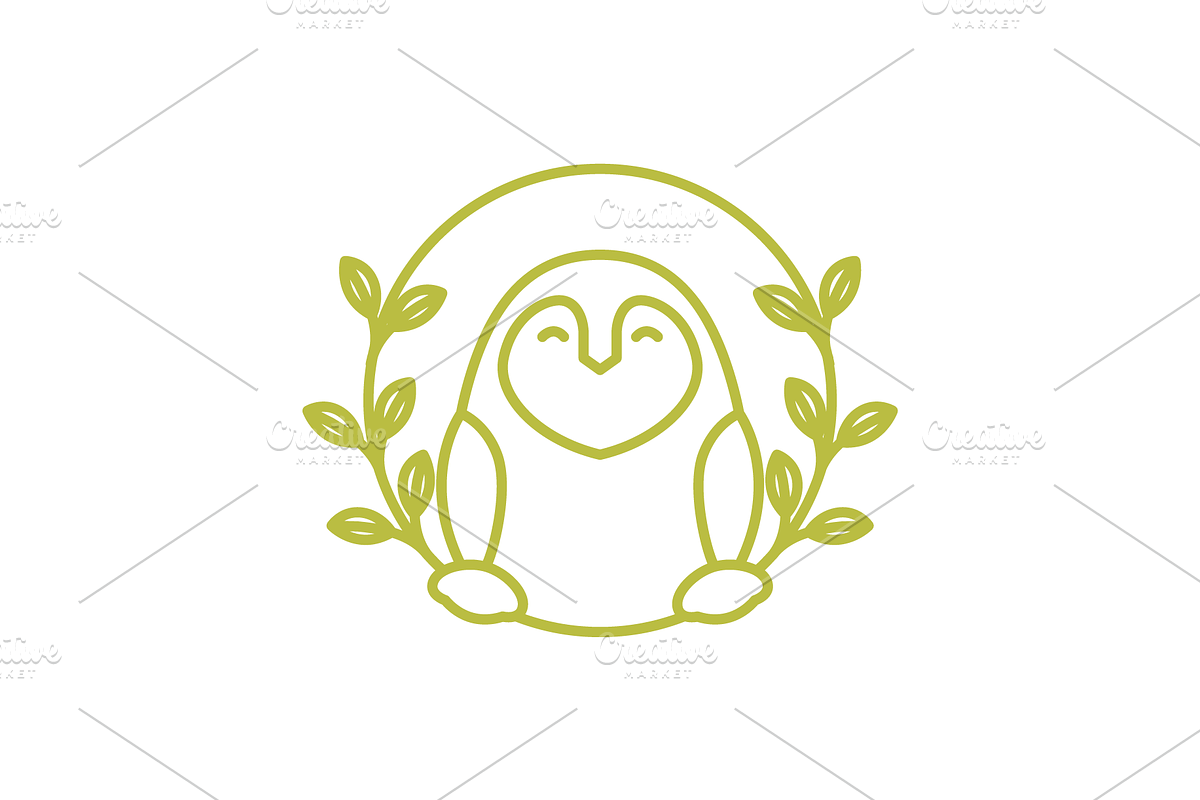 cute owl nature concept line logo, a Branding & Logo Template by devastd