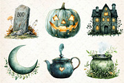 Sage Green Halloween Clipart, an Illustration by Dream Creation (Thumbnail 6 of 7)