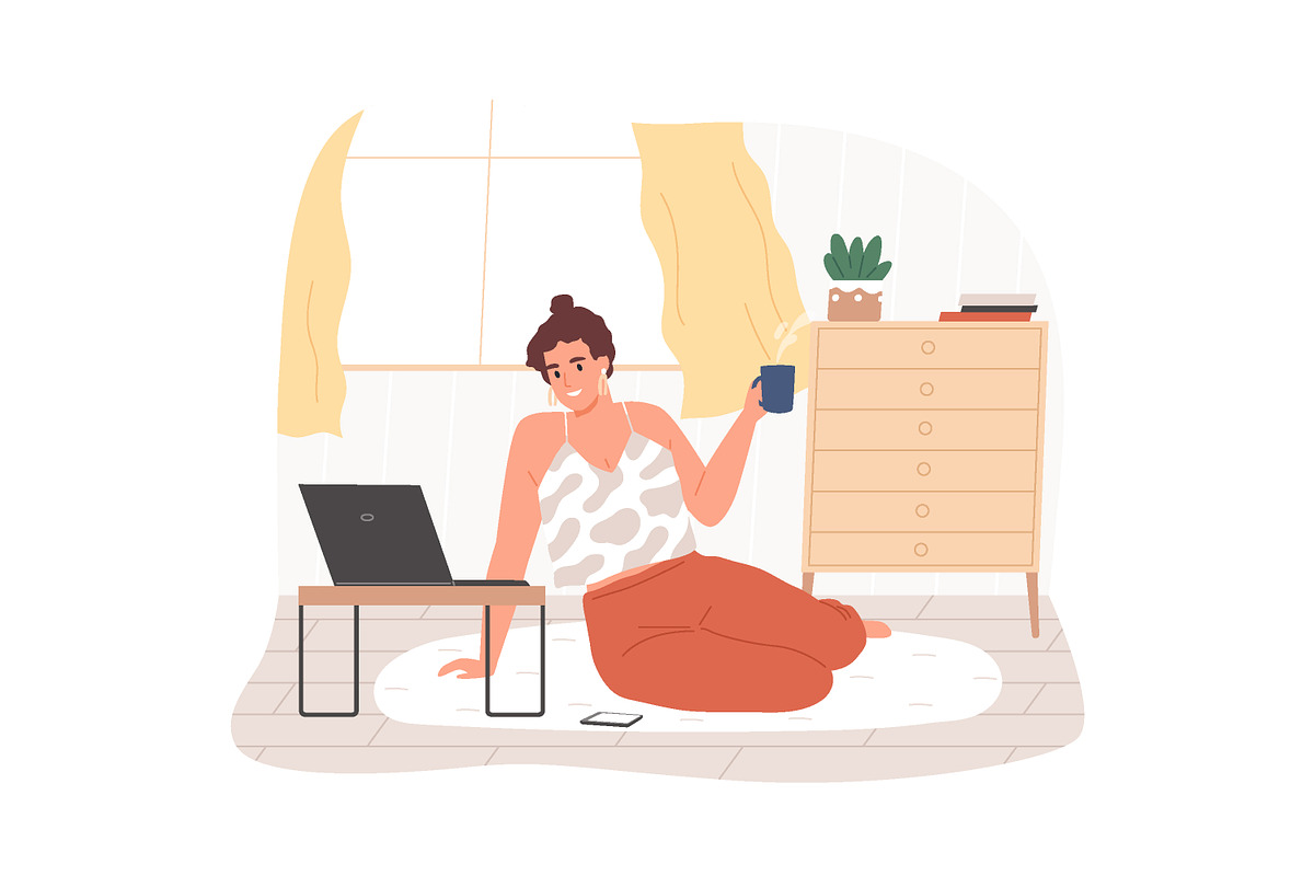 Remote and freelance relaxed work, a Person Illustration by Good Studio (Photo 4 of 10)