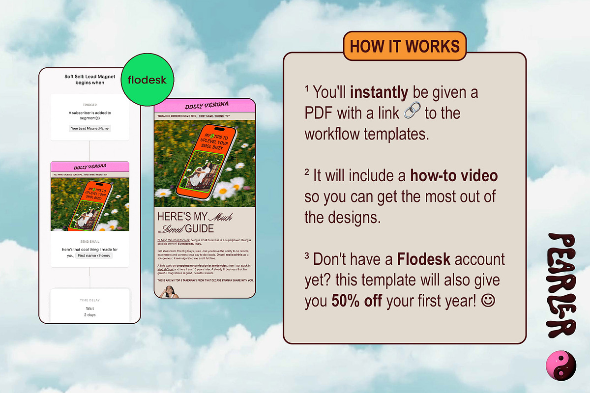 Flodesk Lead Gen 5x Email Templates, an Email Template by PEARLER (Photo 2 of 9)