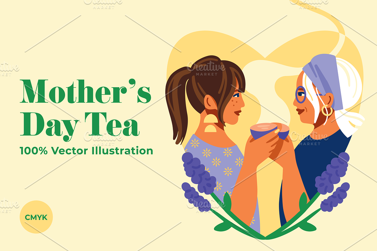 Mothers Day Tea, a Person Illustration by @JennyPaintsWithPixels