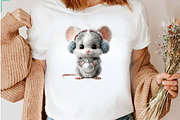 Christmas Mouse Clipart Set, a Seasonal Illustration by CreationArt (Thumbnail 6 of 7)