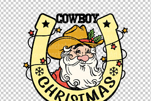 Santa Christmas Cowboy Hat Howdy Svg