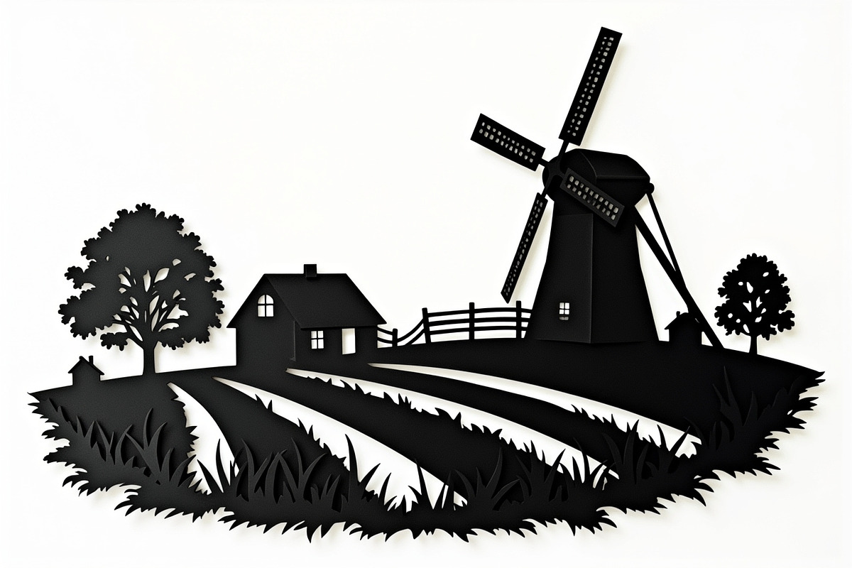 Dutch Windmill Field Set, an Illustration by BIPLOB EXPERT (Photo 10 of 10)