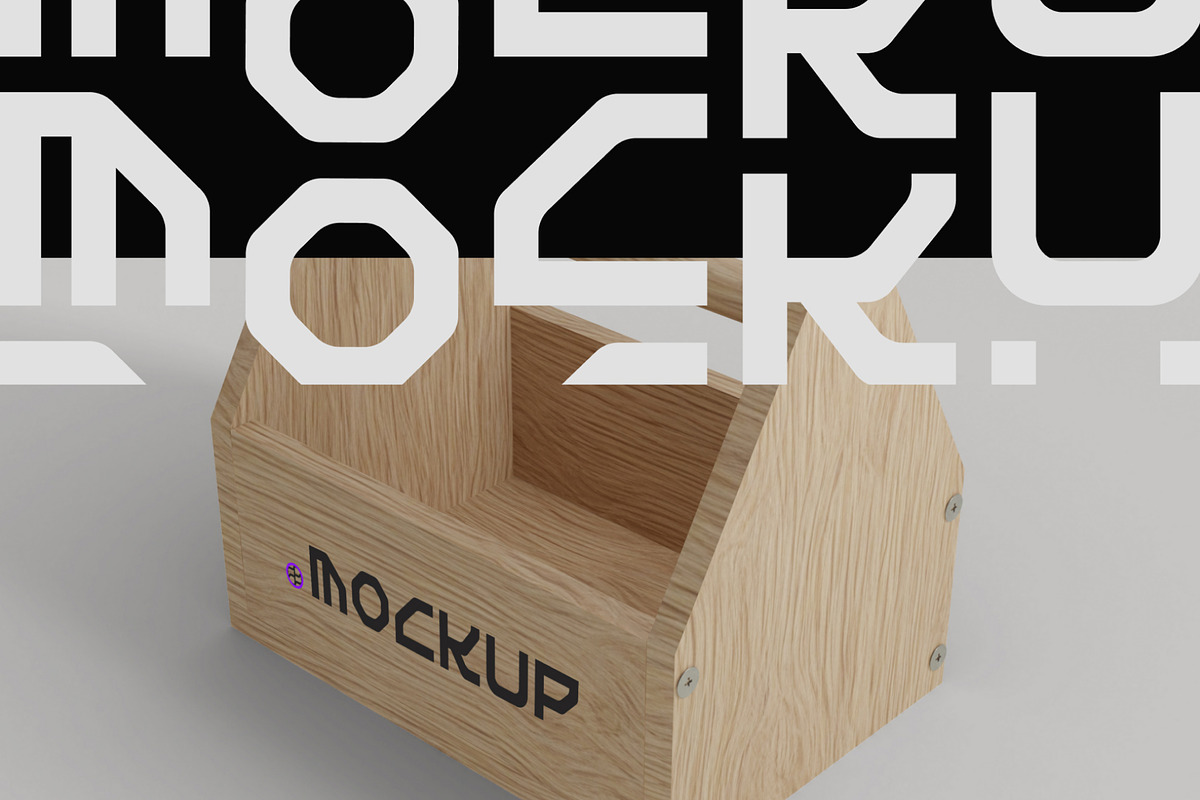Wooden Toolbox Mockup, a Household Mockup by hiddemaru (Photo 3 of 4)