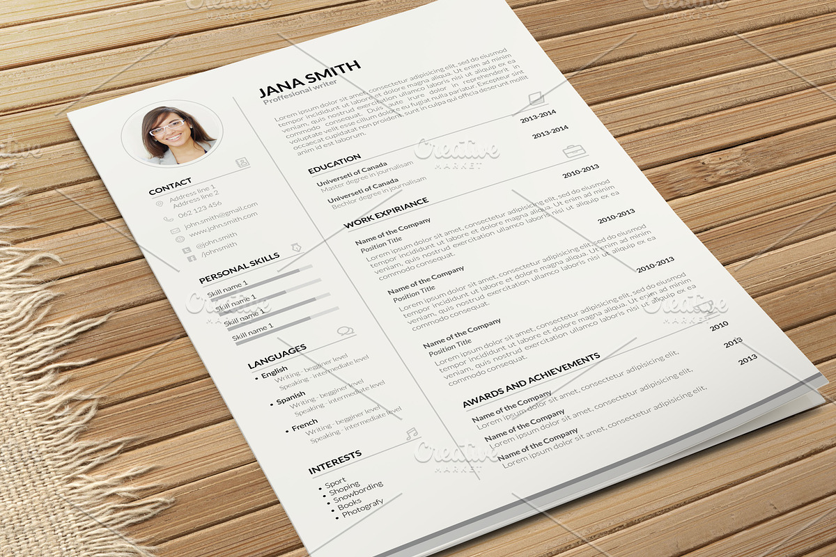 Simple CV-Resume and Cover Letter, a Resume Template by Chere