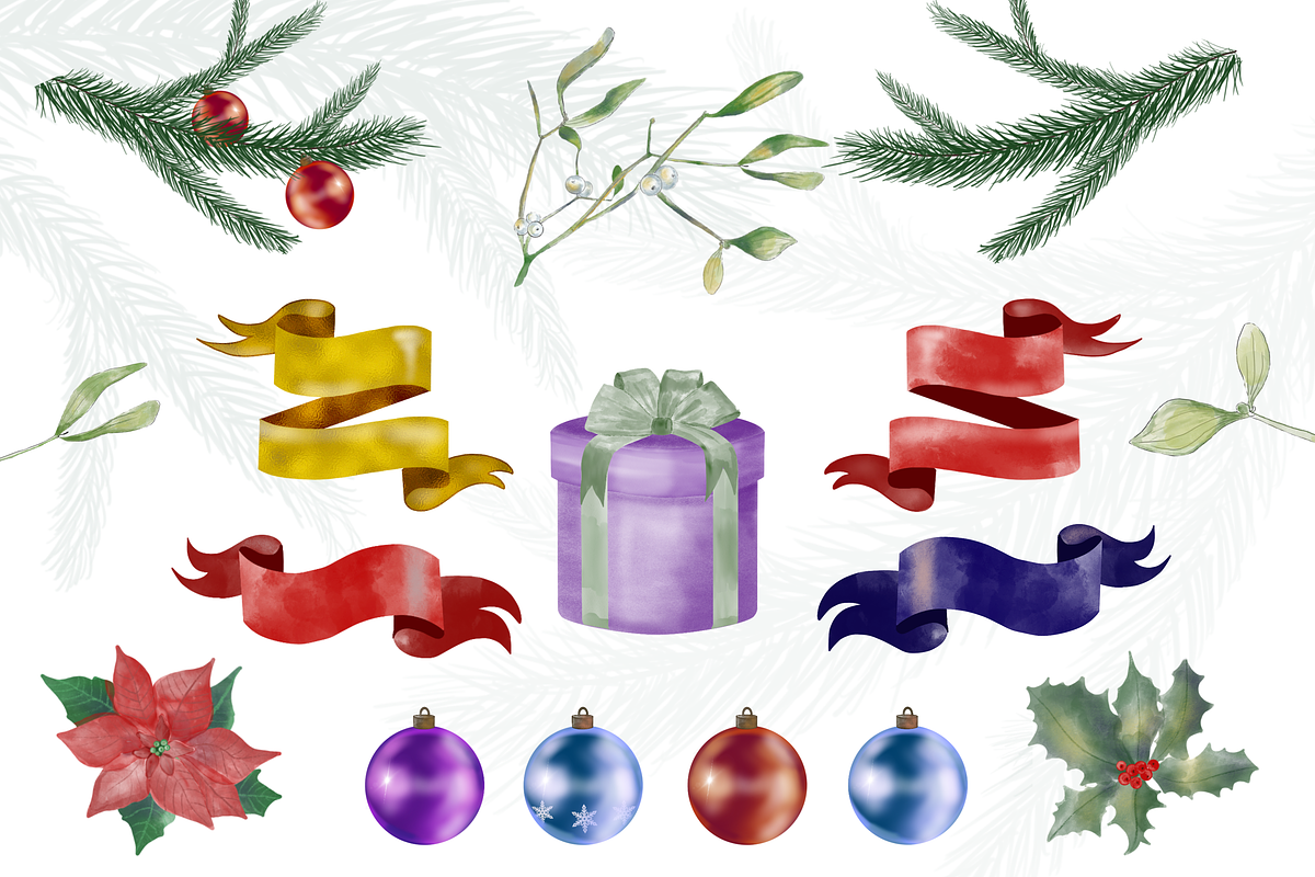 Christmas clip art + free bonus!, an Object Graphic by Ducatum (Photo 6 of 9)