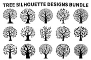 Stylized Tree Outline Clipart Pack, an Illustration by Designs_River (Thumbnail 1 of 7)
