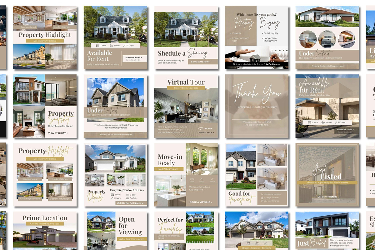 Neutral Real Estate Instagram Bundle, a Social Media Template by Everyday Perfection (Photo 5 of 11)
