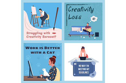 Anxiety from job vector cards, a Card Template by The img