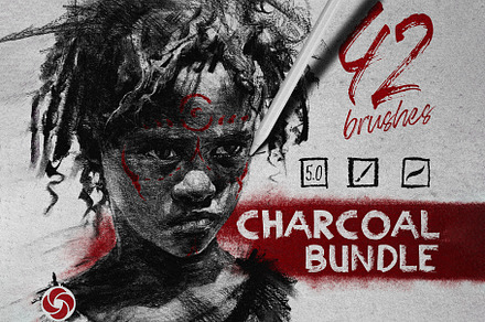 Charcoal Brushes For Procreate, a Brush Add-On by Easy Procreate