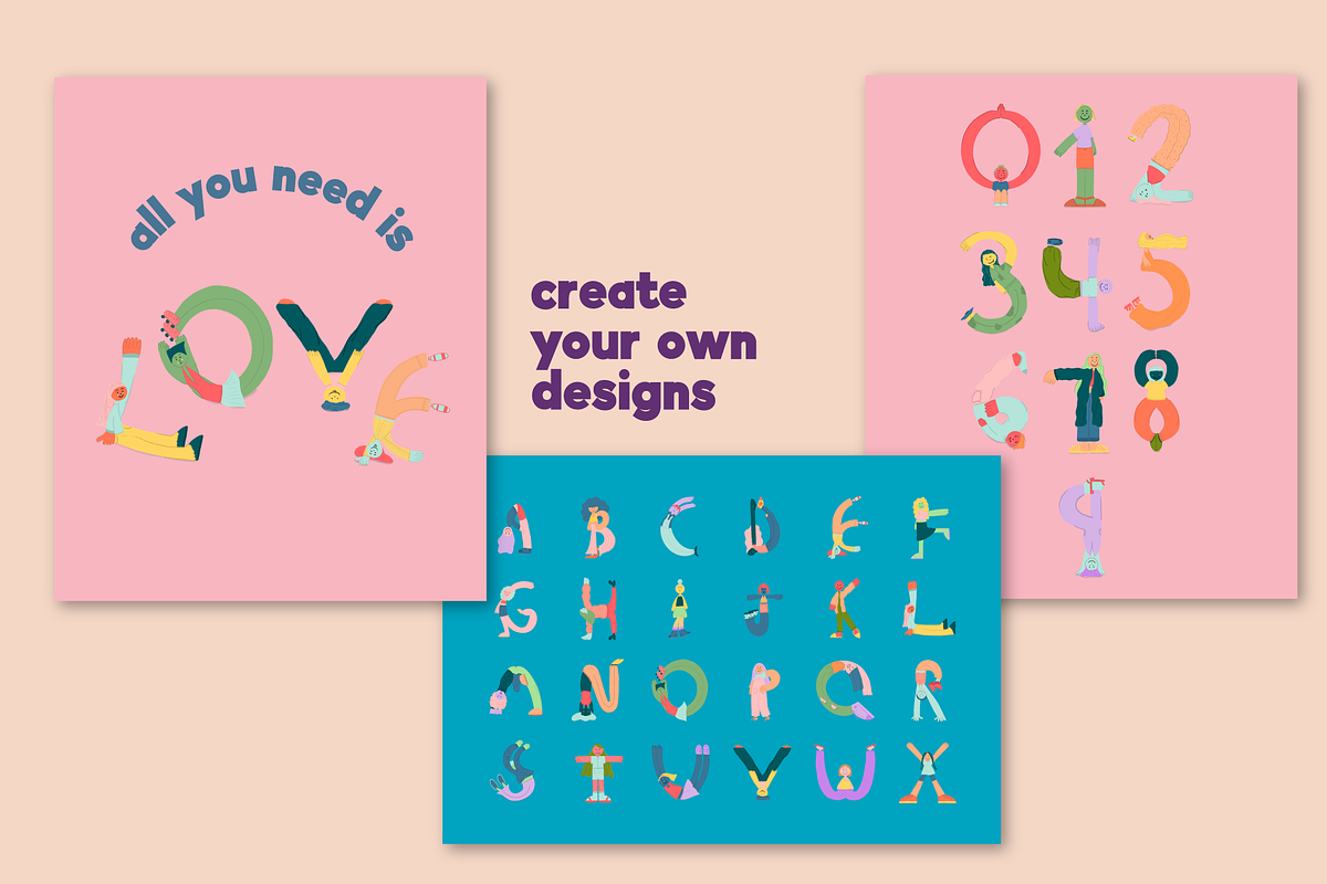 Characters alphabet and numbers, a Decorative Illustration by Tiendita de dani (Photo 2 of 6)