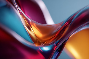 Wavy fluid transparent glass material with vibrant gradient colo, a Photo by Studio ANNA