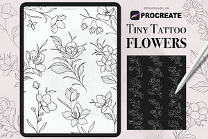 Procreate Tiny Tattoo Flowers