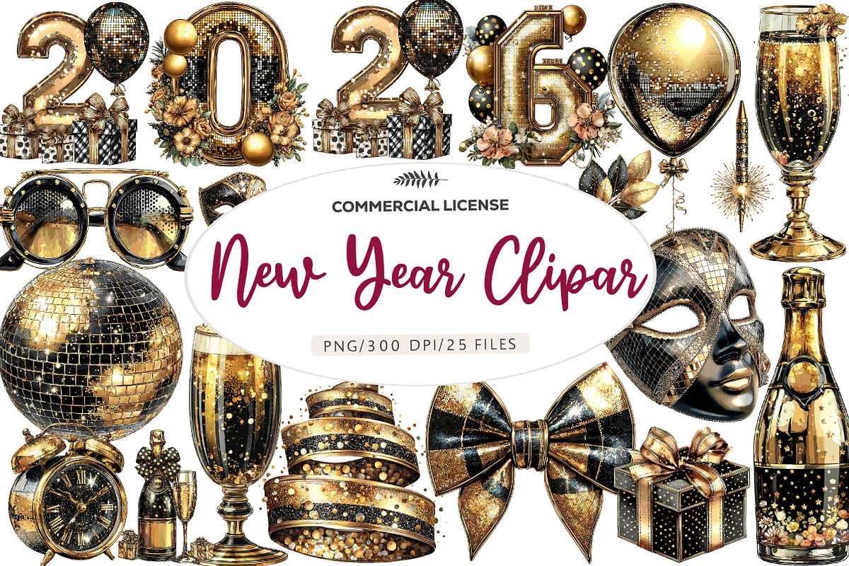 New year clip-art, an Illustration by CreationArt (Photo 1 of 5)
