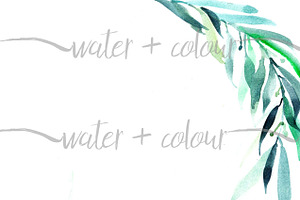 Watercolor Leaves Border