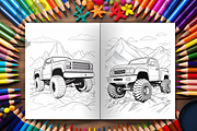 Truck Coloring Book for Kids 8-12, a Transportation Illustration by LA Design (Thumbnail 8 of 9)