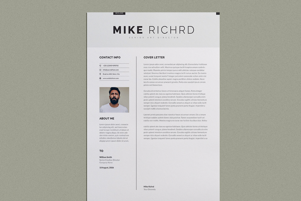 Clean Resume/CV | Word & InDesign, a Resume Template by HiveArts (Photo 4 of 4)