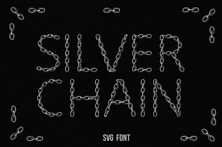 Silver Chain Font, a Font by Handmadefont