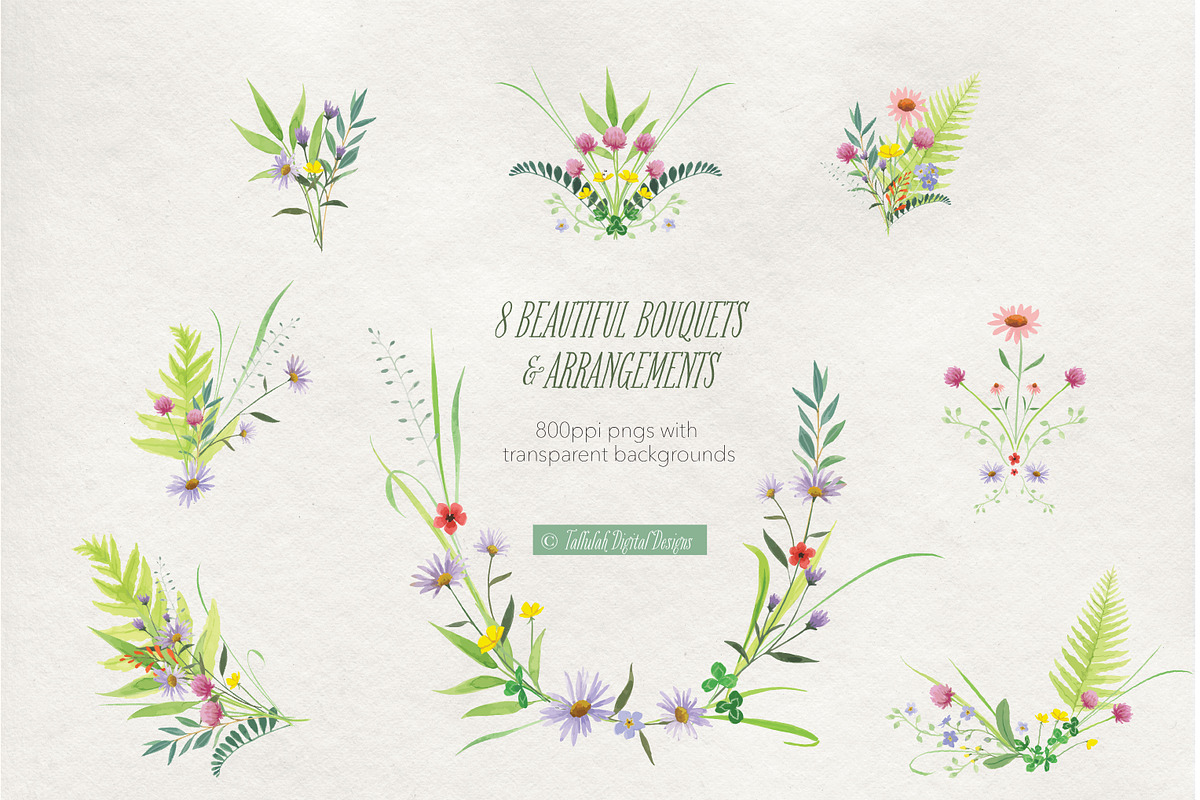 Little Wildflowers Clipart, an Illustration by Tallulah Digital Designs (Photo 2 of 4)