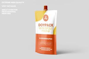 Doypack Pouch With Spout Mockup