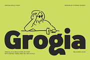 Grogia - Bold Display Font, a Sans Serif Font by Pixesia Studio (Thumbnail 1 of 17)