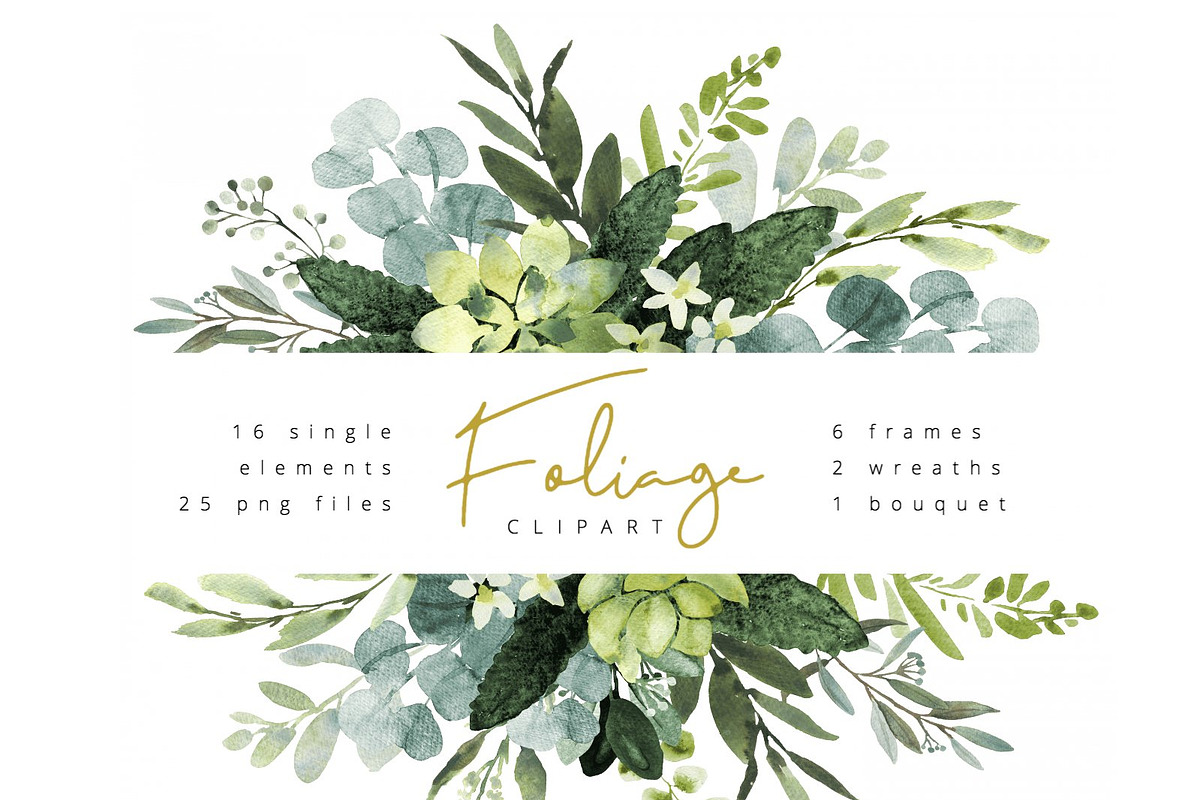 Eucalyptus foliage clipart, a Decorative Illustration by AnnelyBlooms (Photo 1 of 6)