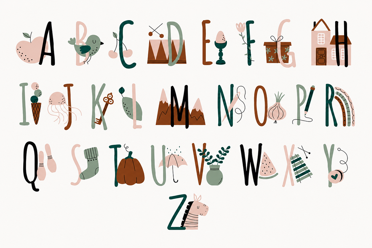 Kids Alphabet Illustrations, an Education Illustration by Anna Studio (Photo 6 of 10)