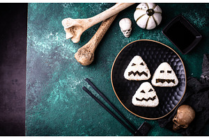 Halloween sushi onigiri in shape of, a Food & Drink Photo by Yulia Furman