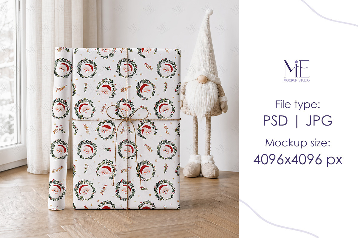 Wrapping Paper Mockup Gift Wrap, a Packaging Mockup by Mie Mockup Studio (Photo 5 of 7)